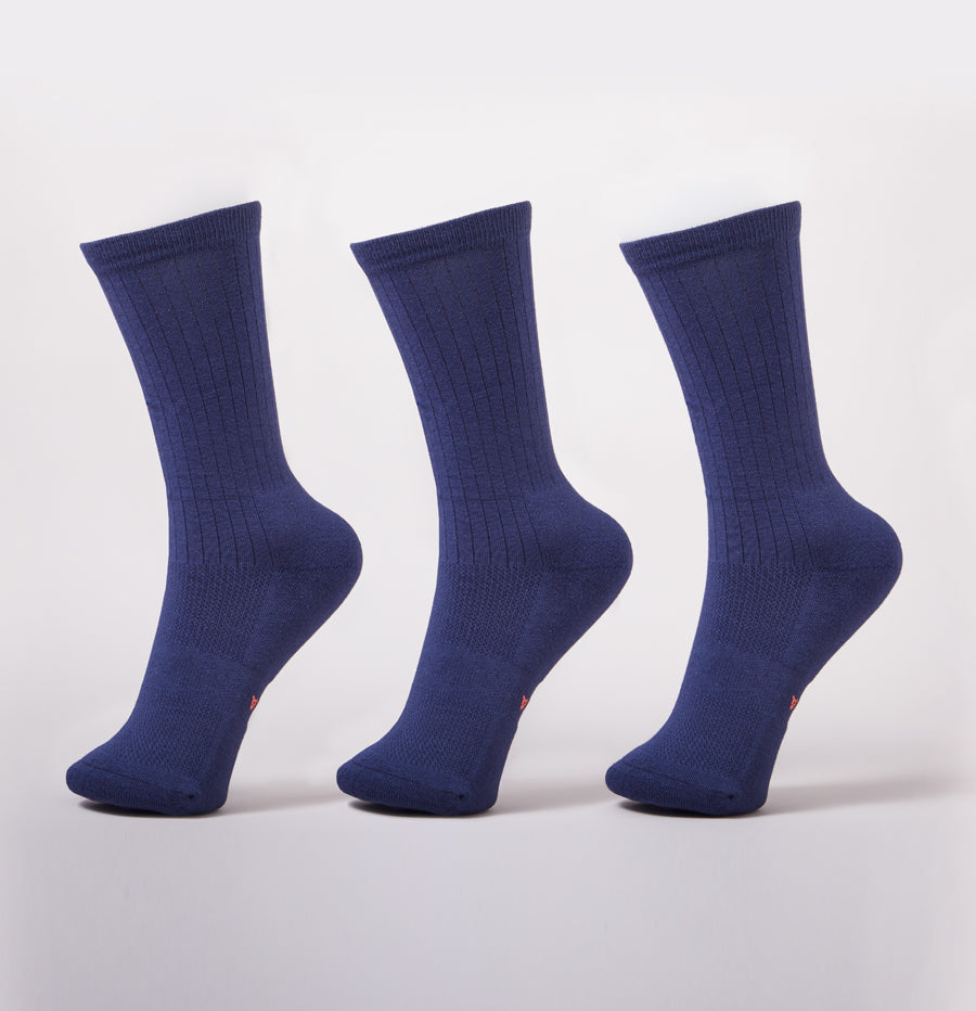 Crew Length | Navy | 3 Pack